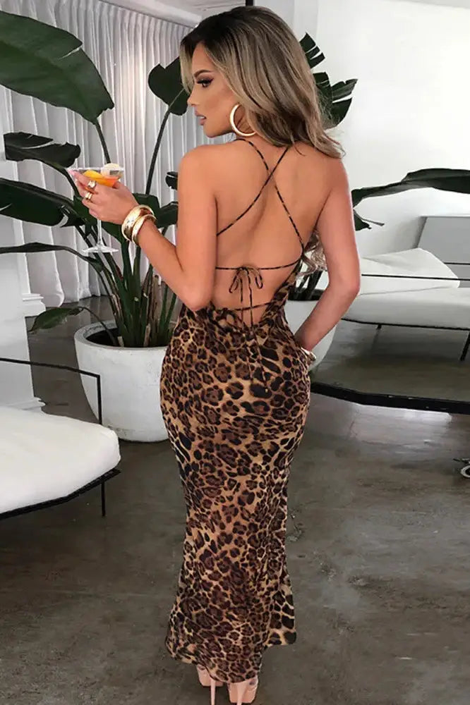 Nontium - Leopard Print Maxi Dress