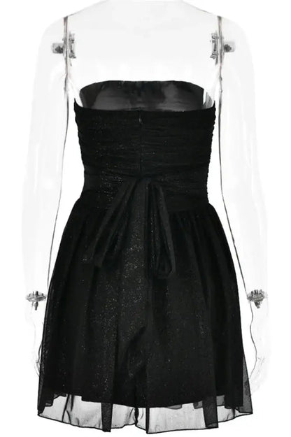 Nontium - Elegant Black Sequin Mini Dress