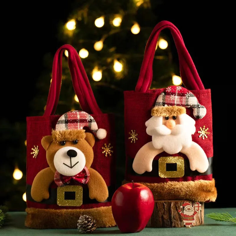 Nontium - Christmas Eve Apple Tote Bag for Gifts and Candy