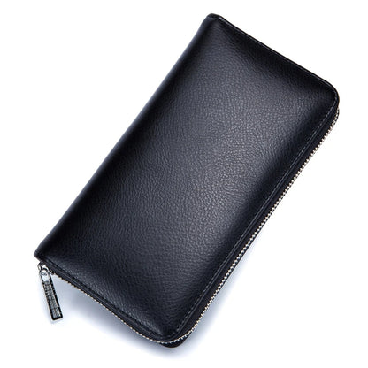 Nontium -  SleekDrive: Men's Genuine Leather Short Wallet with Zipper Coin Pocket
