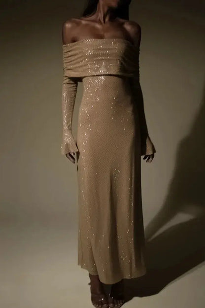 Nontium - Elegant Sparkle Maxi Dress