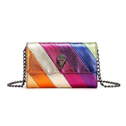 Nontium - Rainbow Patch Flap Crossbody with Eagle Head