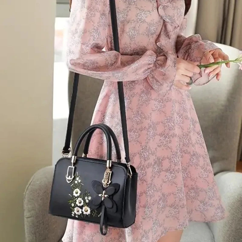 Nontium - Embroidered Luxury: Trendy Designer PU Women's Shoulder Bag