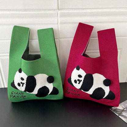 Nontium - Panda Pattern Knitted Handbag