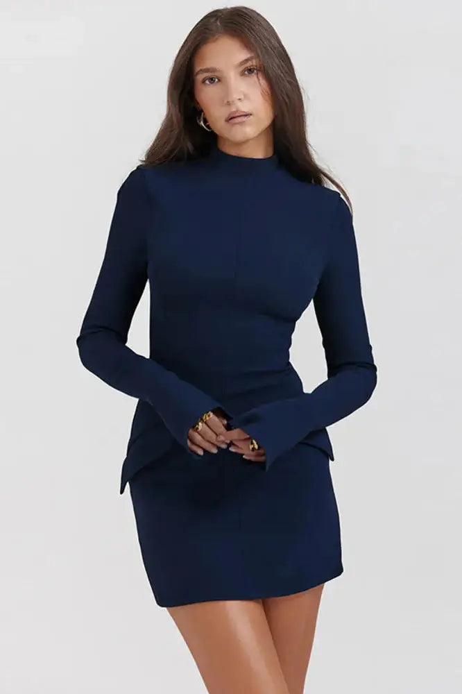 Nontium - Long Sleeve Bodycon Mini Dress