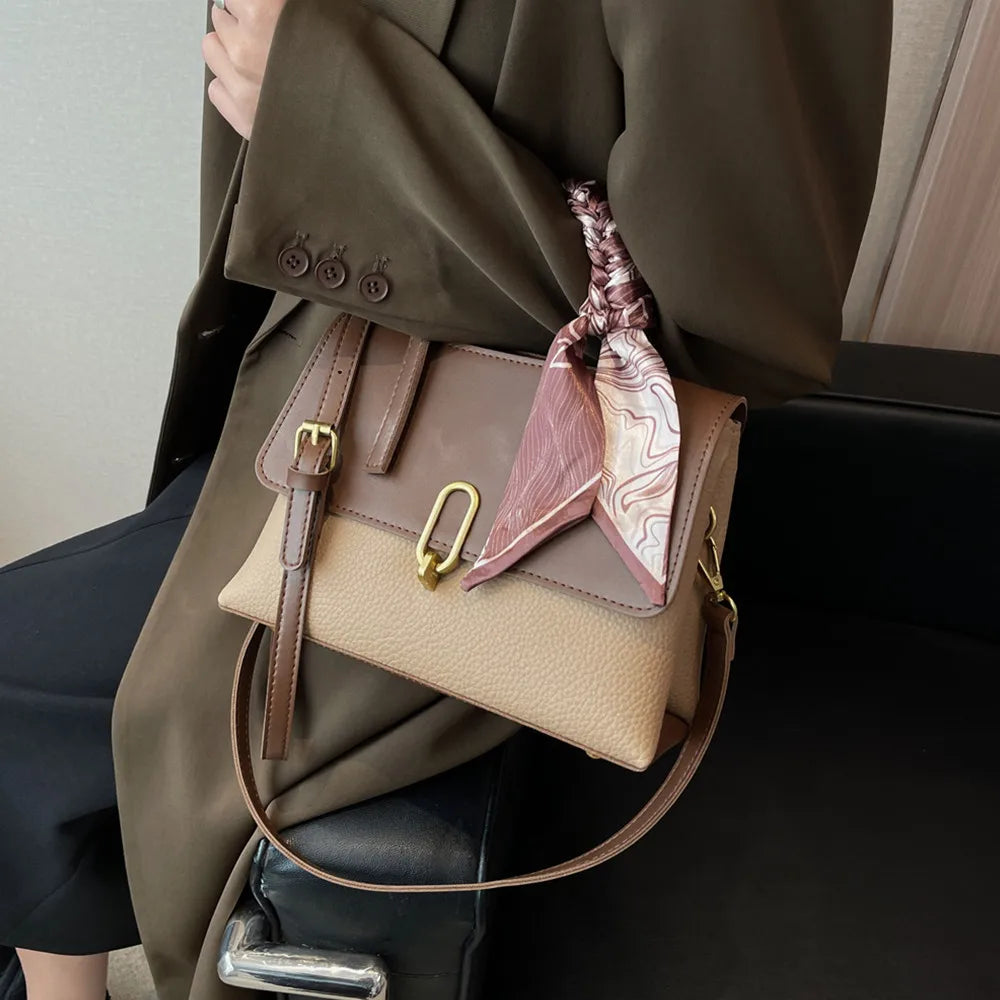 Nontium -  Trendy Vintage Flap Shoulder Bag with Short Handle for Women