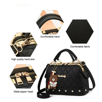 Nontium - Brand Women's PU Leather Toy Buckle Handbag