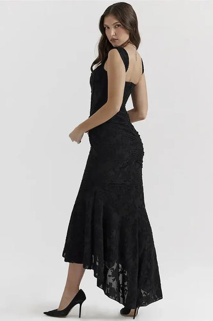 Nontium - Elegant Pleated Maxi Dress