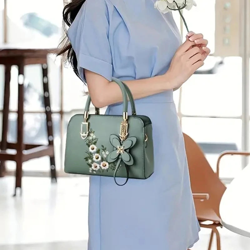 Nontium - Embroidered Luxury: Trendy Designer PU Women's Shoulder Bag