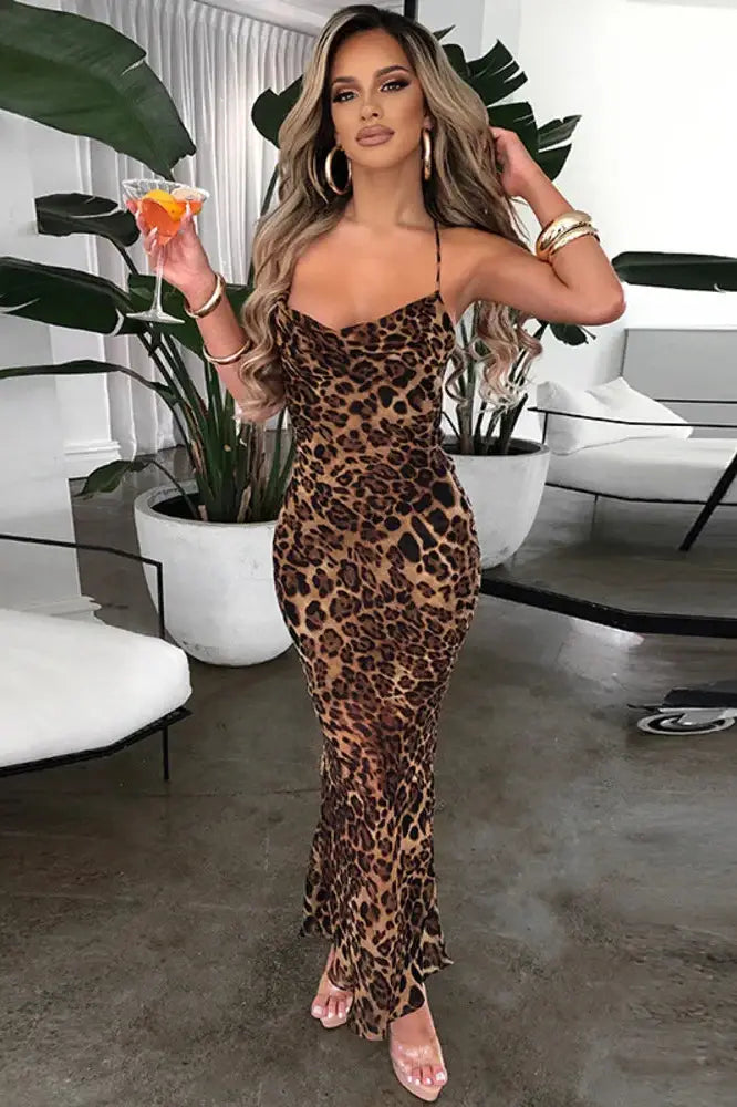 Nontium - Leopard Print Maxi Dress